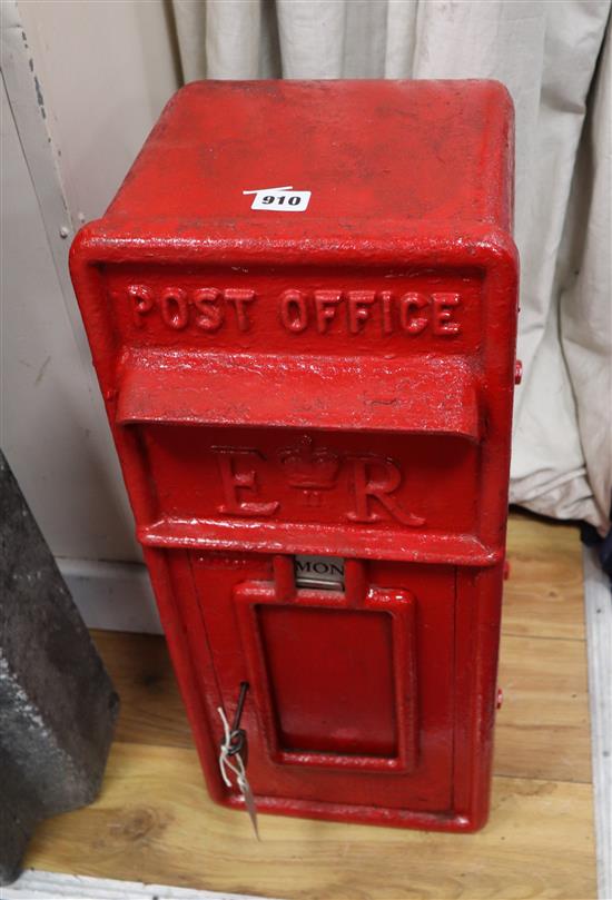 An Elizabeth II post box with key H.60cm